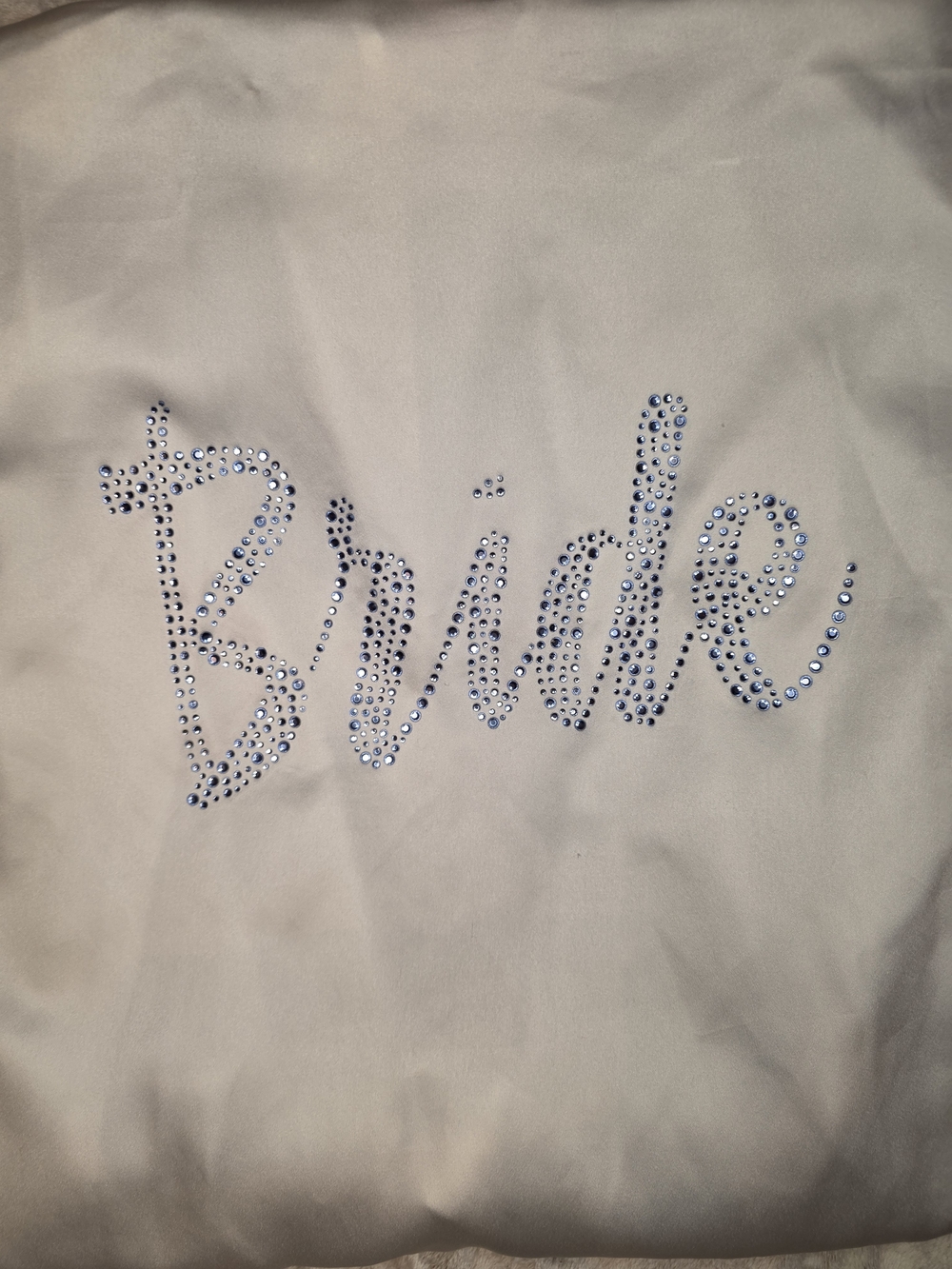 Victoria's Secret White Satin Bride Robe with Rhinestone Script - Picture 11 of 12